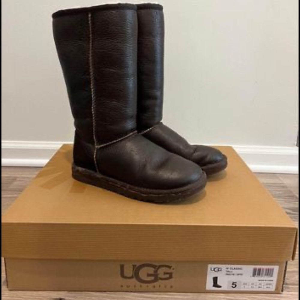 Class Tall Ugg Boots Brown Leather